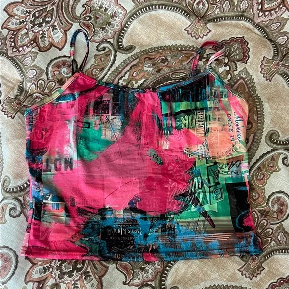 Colorful Abstract Print Women's Top - Picture 1 of 1